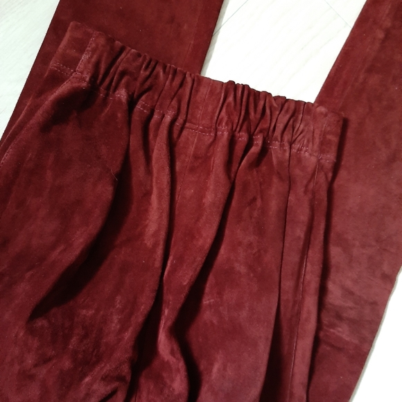 Joseph burgundy stretchy pants suede - Picture 5 of 7